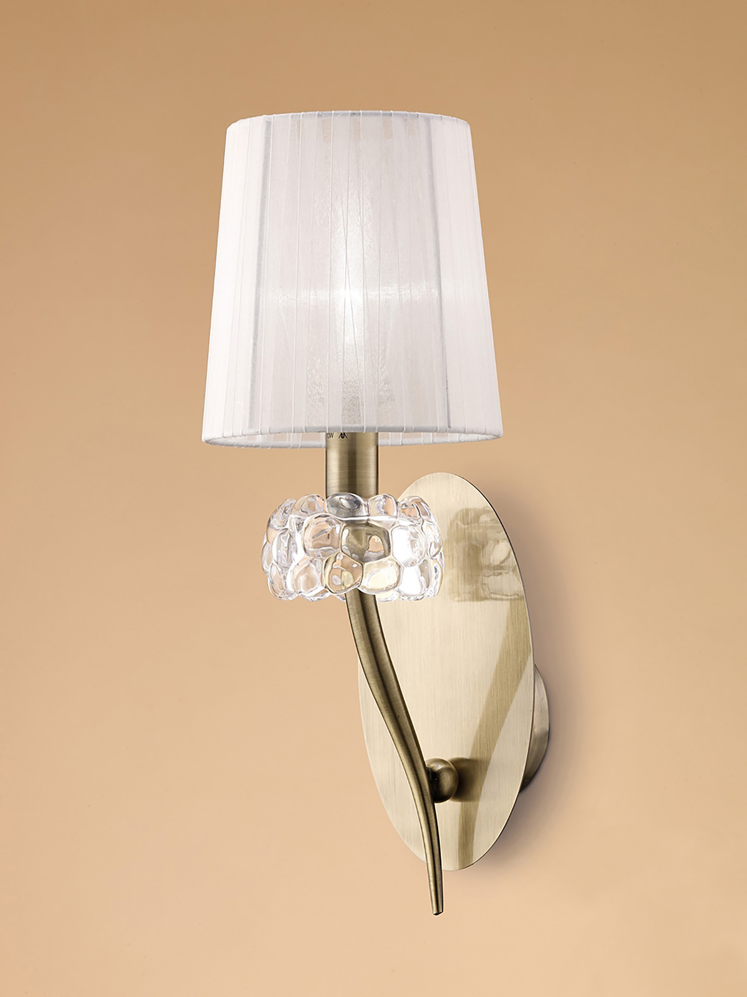 Loewe Antique Brass-White Wall Lights Mantra Armed Wall Lights Loewe Antique Brass-White Wall Lights Mantra Armed Wall Lights